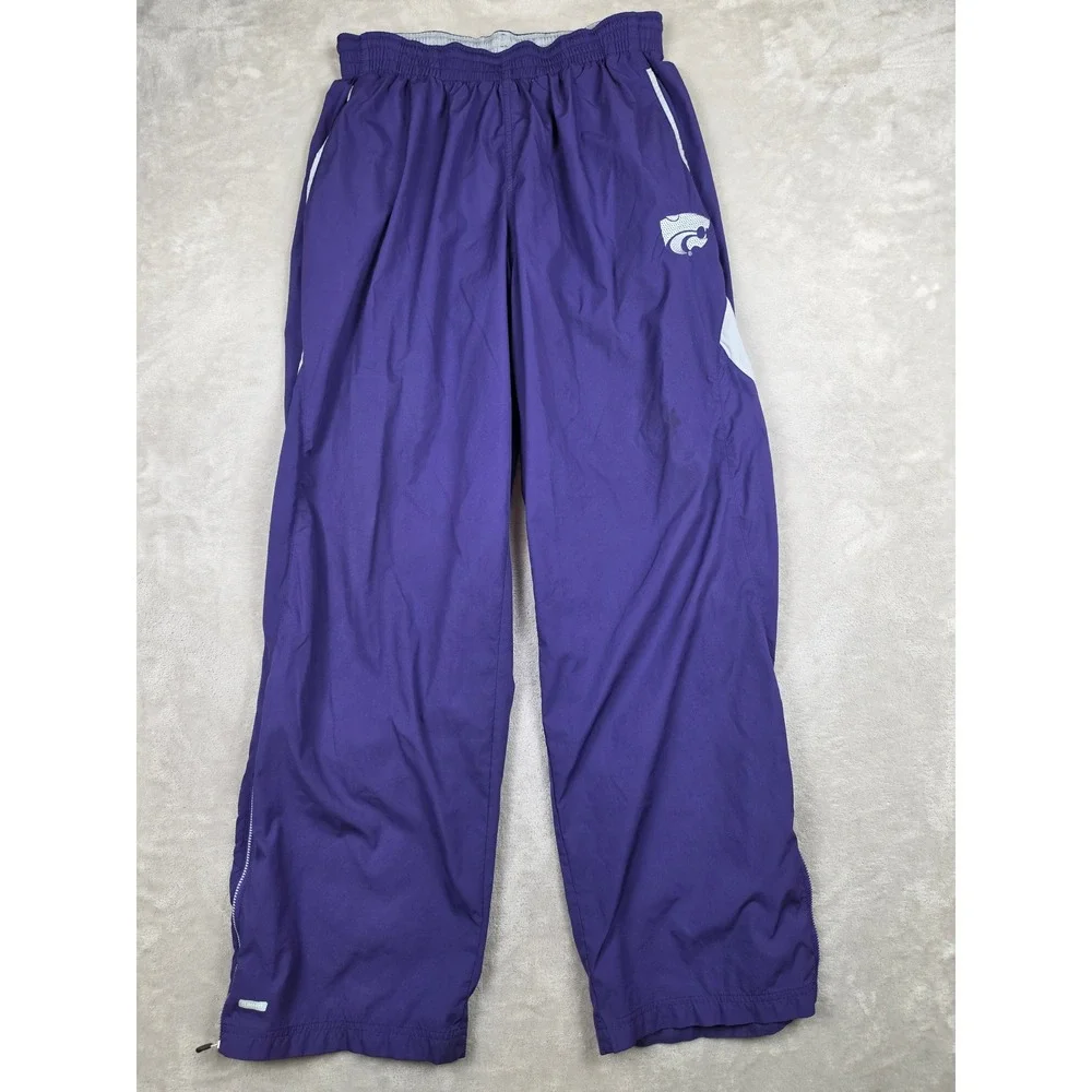 Vintage Nike Track Pants Men XL Kansas State Wildcats Clima-FIT Ankle Zip Y2K